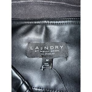 Laundry by Shelli Segal Faux Leather Pants Black Pull-On Slim Leg - Medium